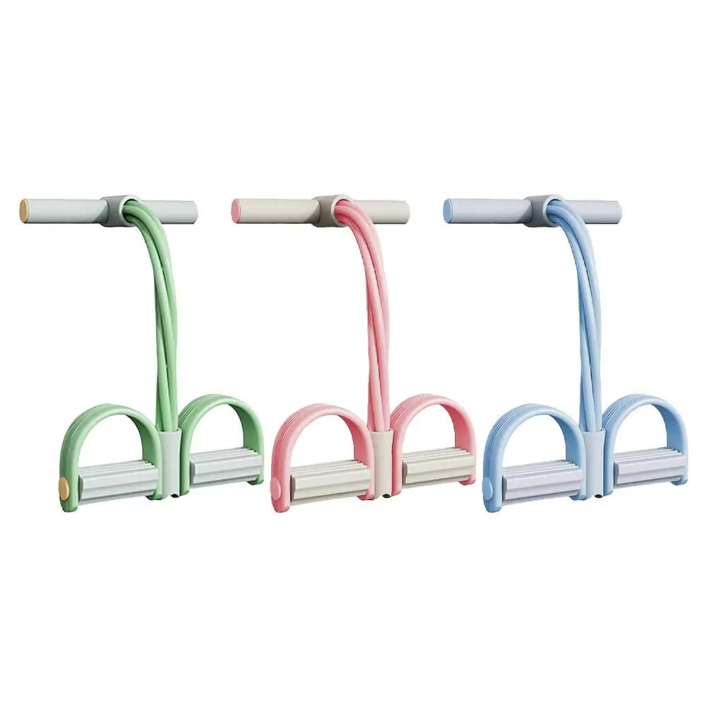 4 Tube Pedal Tensioner Portable Resistance Band Sit Up Fitness Equipment
