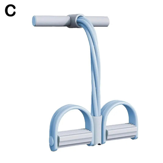 4 Tube Pedal Tensioner Portable Resistance Band Sit Up Fitness Equipment